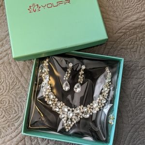 Never Opened Gold Crystal Jewelry Set